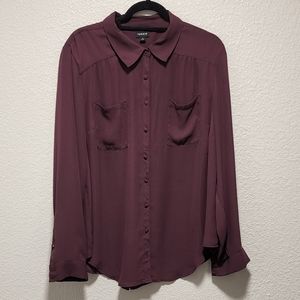 Torrid Button Down Blouse - wine
